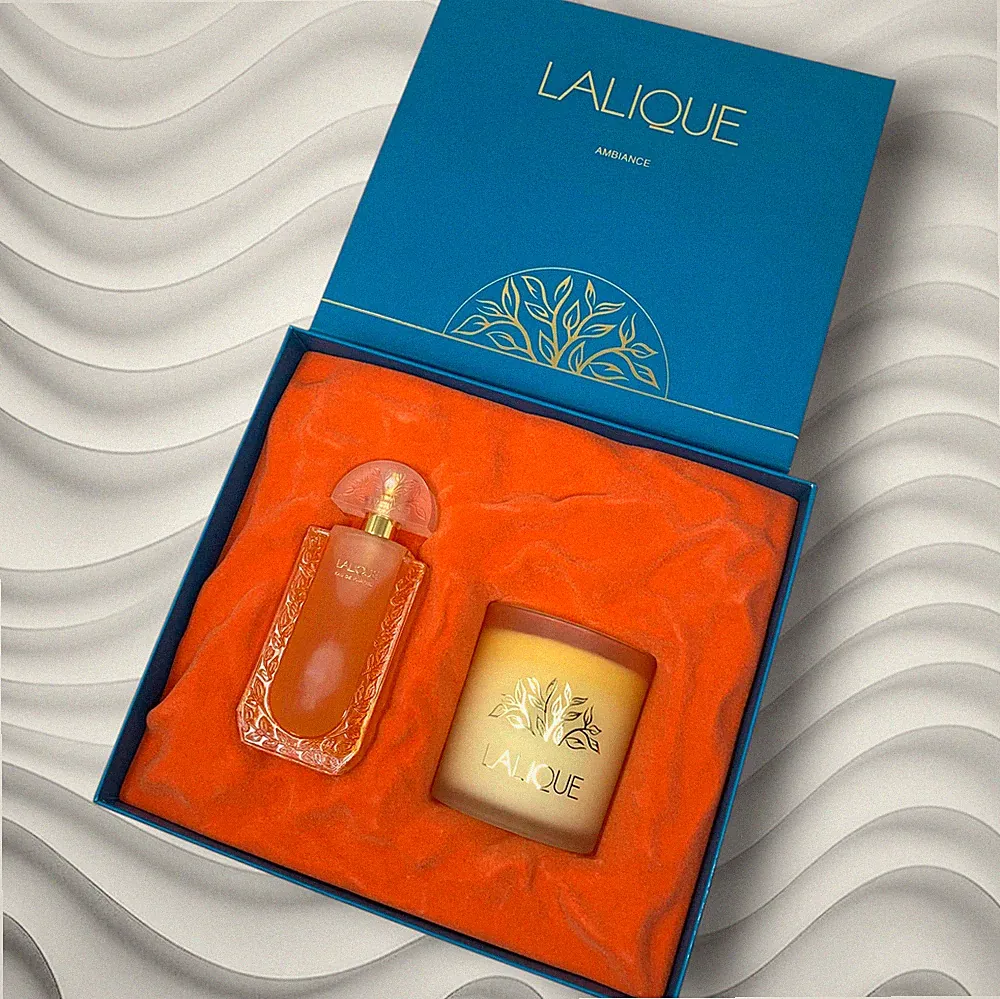 Lalique Ambiance Perfume Candle Gift Set EDP 50ml + Scented Candle NIB Vintage