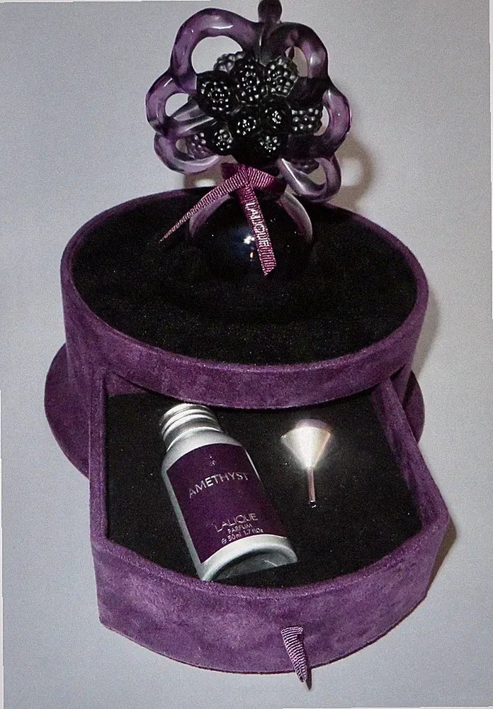 LALIQUE AMETHYST BLACKBERRIES Crystal Flacon Parfum Perfume Numbered & Signed