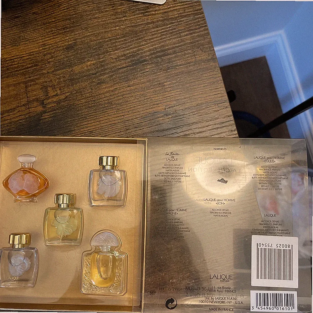 Lalique Cologne and Perfume Sample Set of Five In Original Box
