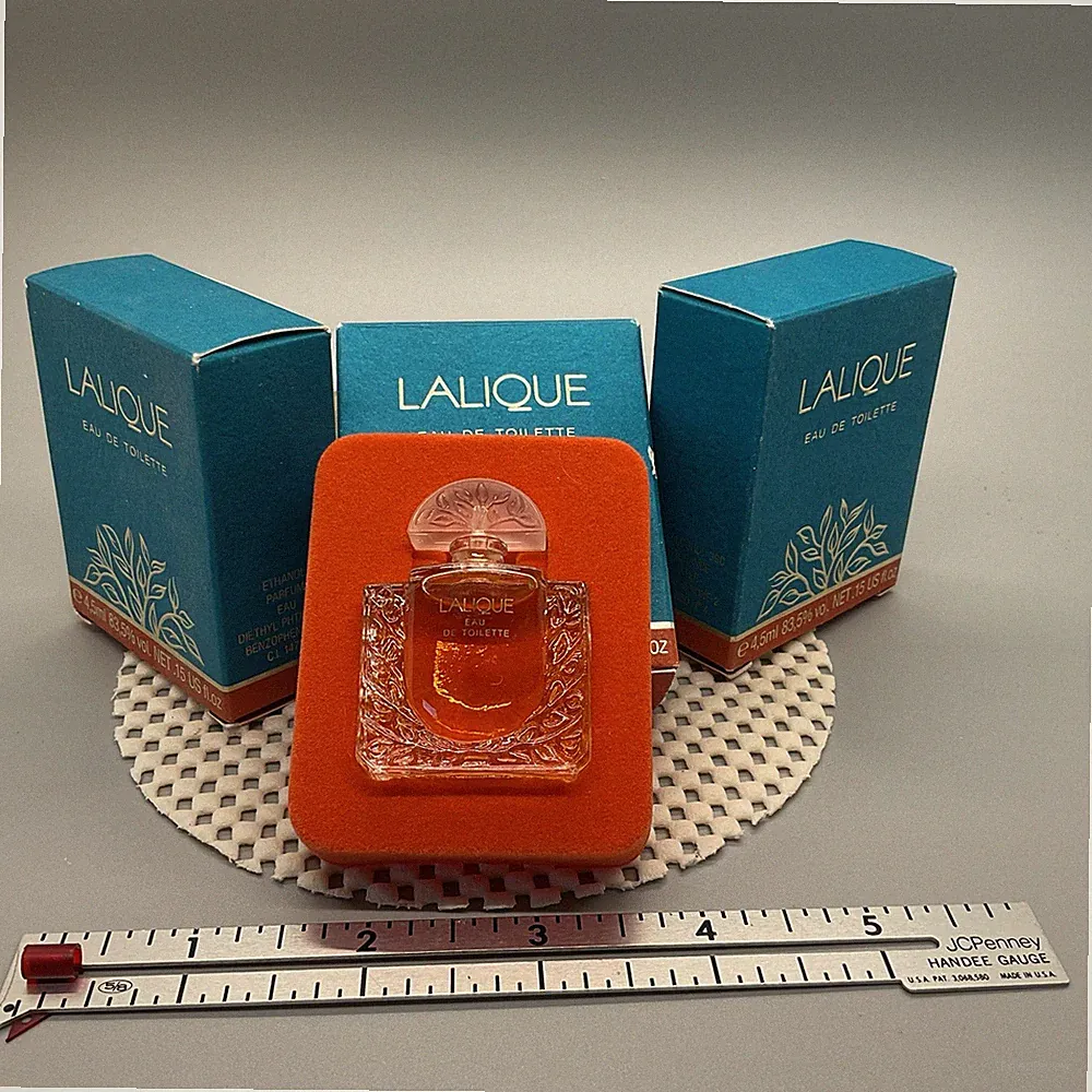 Three Vintage Lalique Eau De Toilette Miniature .15 Fl Oz 4.5ml Travel Size NIB